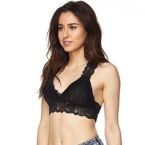 Lace Racerback Bralette With Removable Pads